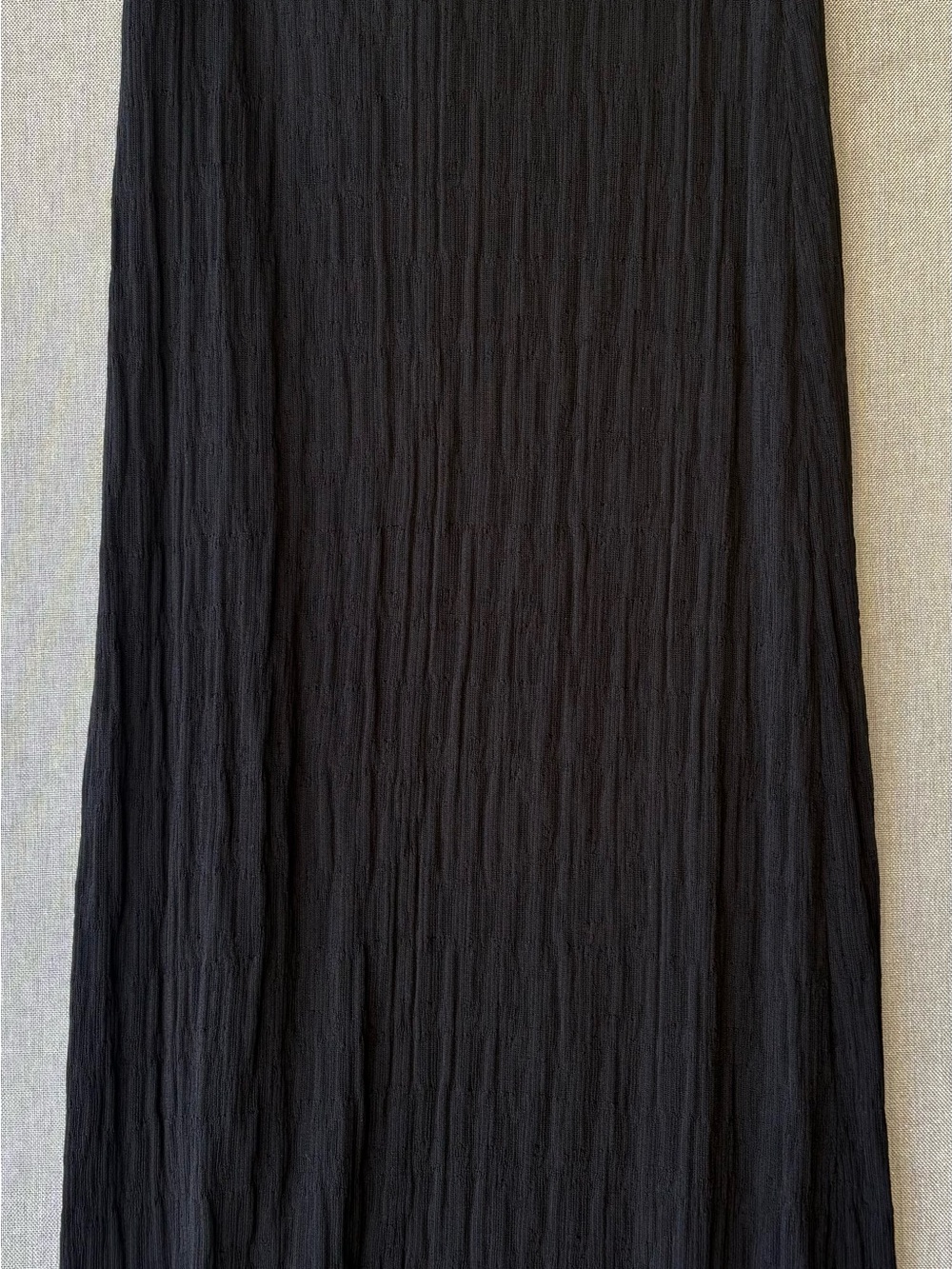 Liz Claiborne size sm Black Textured Maxi Skirt Women's Elegant stretchy A-Line - Picture 5 of 6